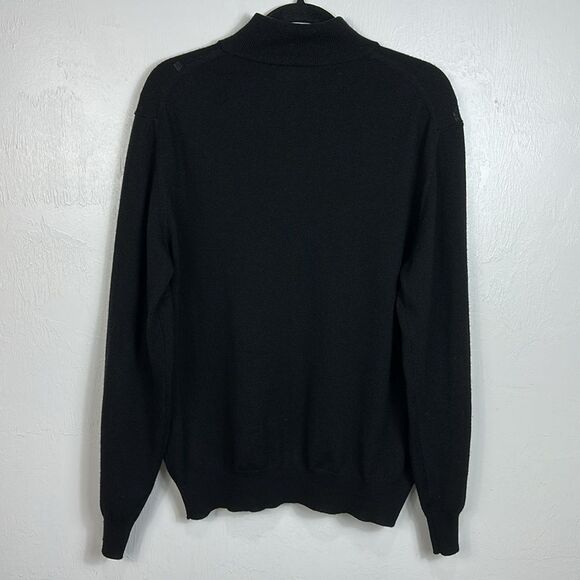 Brunella Gori Men's Merino Wool Black Full-Zip Cardigan Sweater Size L - Picture 5 of 10